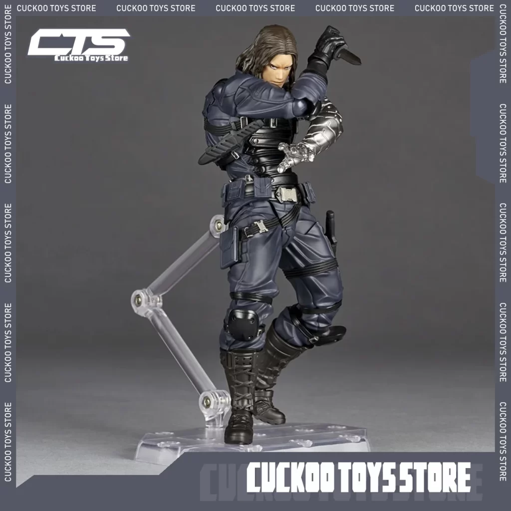 kf S6a81f31afec7450c83d26f291a04f44fb Kaiyodo Winter Soldier Revoltech AMAZING YAMAGUCHI Bucky Barnes Captain America Anime Action Figures toy birthday gifts - Amazing Yamaguchi UK Store