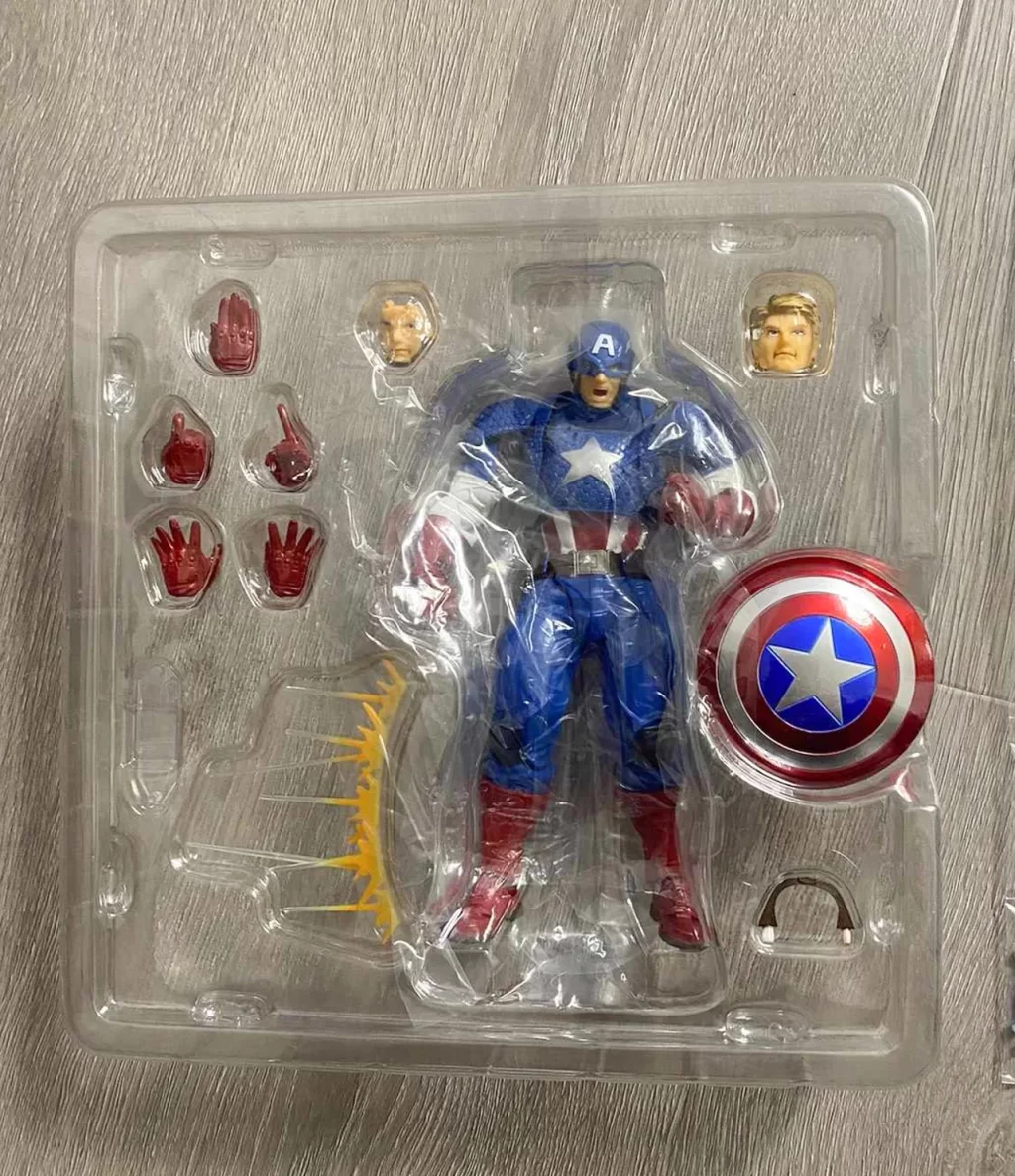 kf Sefcbc087c3c64795b55e6e41b13b7ca5P In Stock KAIYODO Marvel Captain America Revoltech AMAZING YAMAGUCHI 16cm Anime Collection Figures Model Toys Steve - Amazing Yamaguchi UK Store